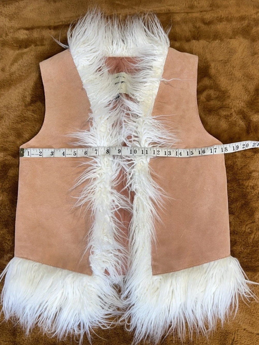 Free People Understated Indigo River Vest Pink XS faux fur - Picture 6 of 16
